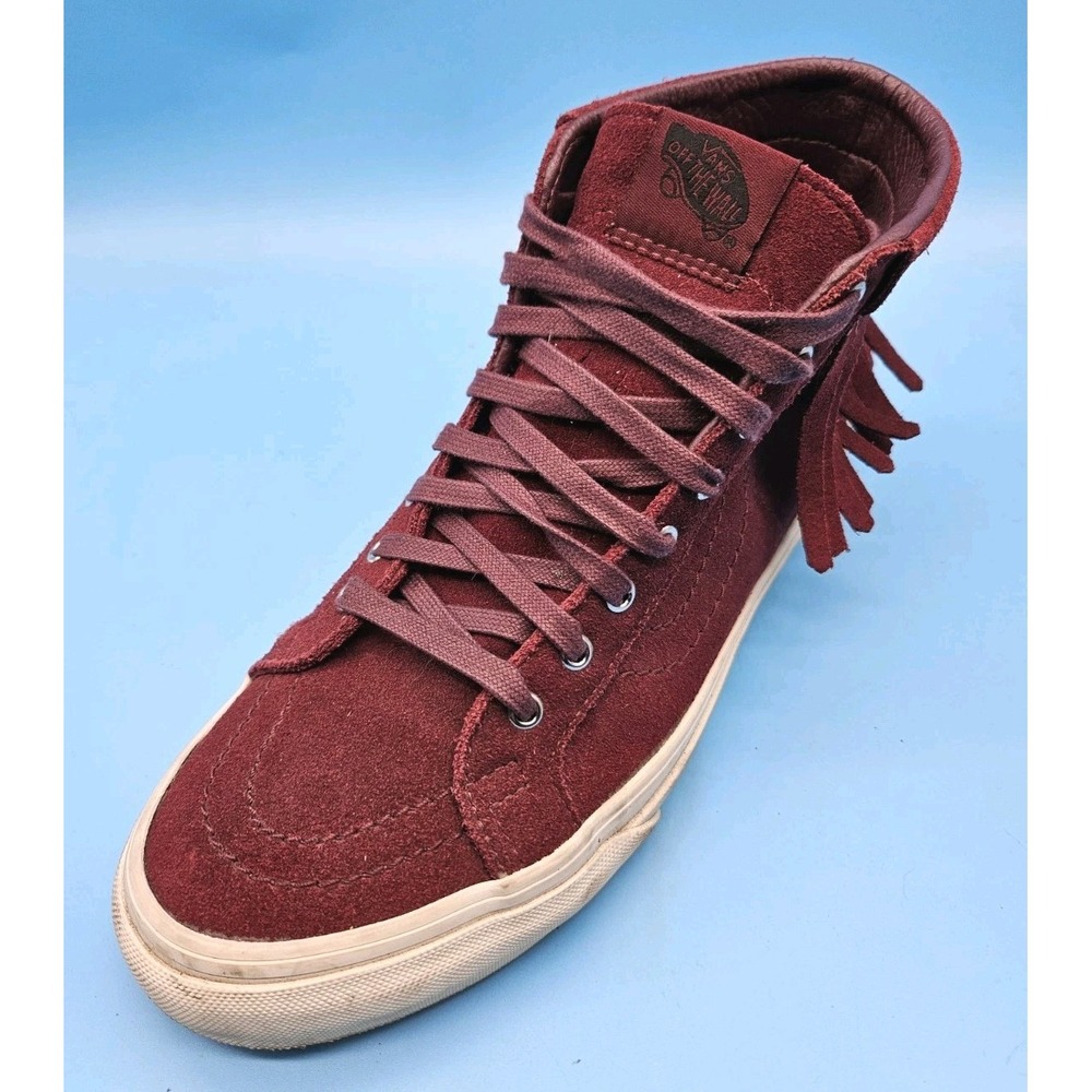 VANS‎ Suede SK8-HI Moc Fringe Burgandy Mens 6.5  Womens 8 MSRP $99